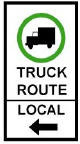 'Local' Truck Route sign