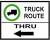 'Thru' Truck Route sign