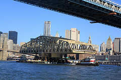 Willis Avenue Bridge being towed up the East River - image 3