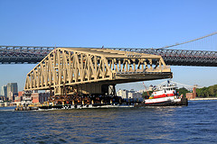 Willis Avenue Bridge being towed up the East River - image 10