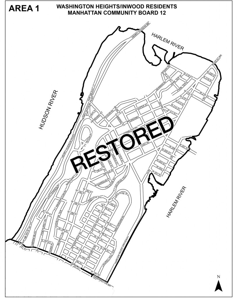Map which indicates where new street cleaning regulations will take effect