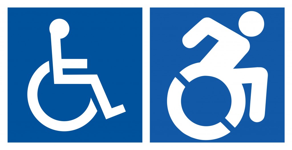 Standing and moving wheelchair accessibility icon