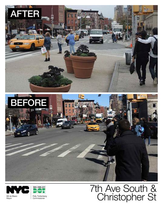 7th Avenue South and Christopher Street after and before images