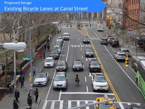 Existing Bicycle Lanes at Canal Street