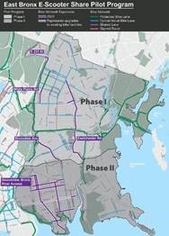 Map of E-Scooter Share Pilot in Bronx